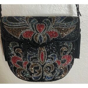 Glass Beaded Colorful Geometric Crossbody Purse Bag Going Out Cruise‎ Vacation